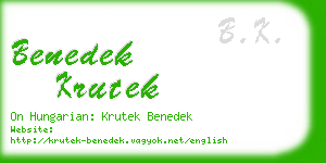 benedek krutek business card